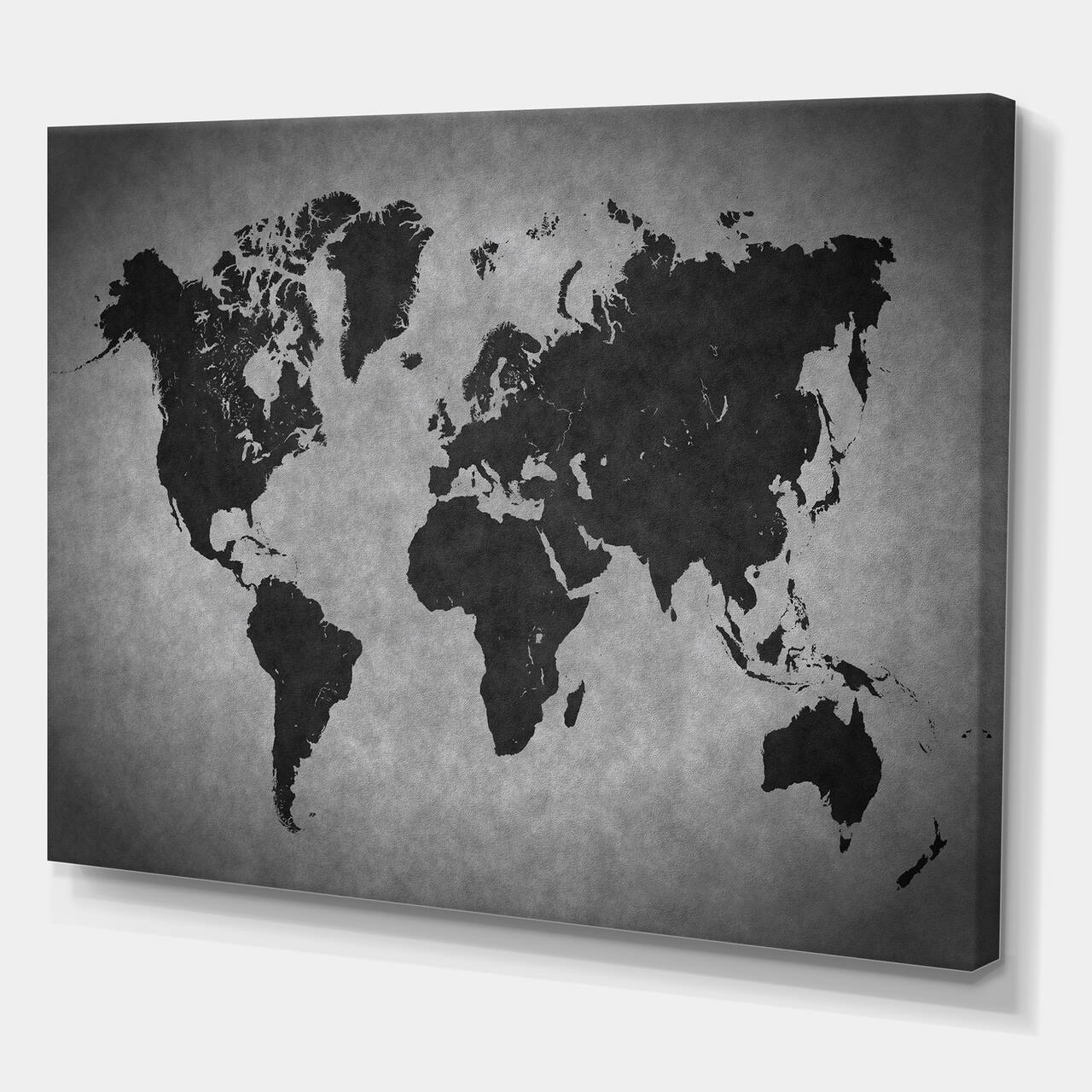 Designart - Ancient Map of The World IX - Vintage Canvas Wall Art Print